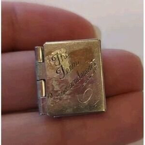 Wells Rare The Ten "Teen" Commandments Book Sterling Silver Charm